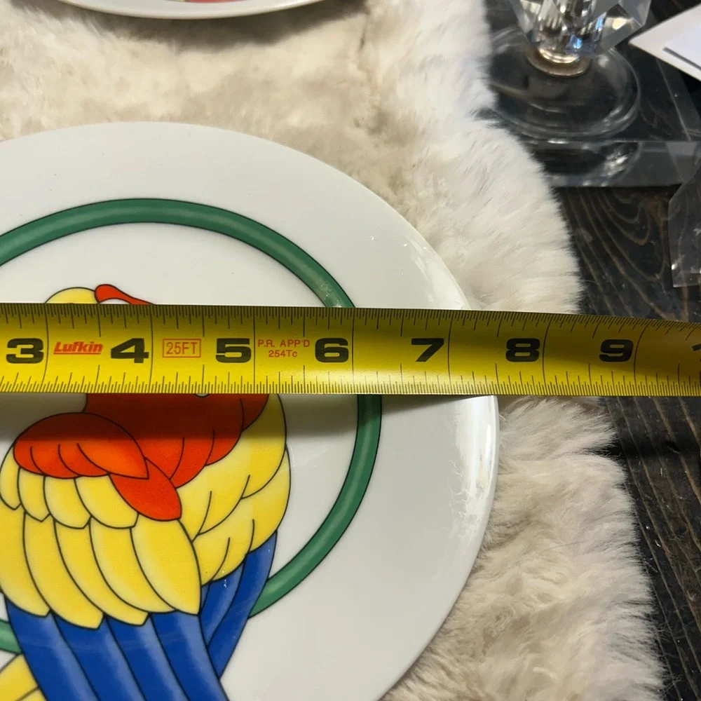 50%offw❤️ 1979 Fits And Floyd “Parrot In A Ring” Salad Plates Set Of Four